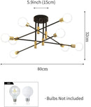DecorBites™ Industrial Sputnik Chandelier Semi Flush Ceiling Light for Kitchen Dining Bedroom