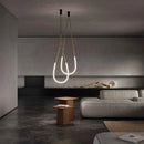 DecorBites™ Linear Creative Chandelier: Nordic Italian Designer Modern Lighting for Living Room Lobby