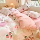 DecorBites™ Cotton Floral Print Bedding Set: Comfortable Sleep Quilt Cover & Fitted Sheet in All Seasons