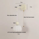 DecorBites™ Iron Nordic LED Wall Light with Pull Chain Switch, Adjustable Glass Bedside Lamp
