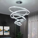 DecorBites™ Gold Rings LED Chandelier: Modern Long Villa Staircase Pendant Lighting Fixtures