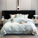DecorBites™ Egyptian Cotton Flowers Embroidery Luxury Bedding Set - Queen King Size