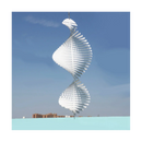 Kinetic Blank Sublimation Wind Spinner 3D Spiral Windchime Chime Sculpture Hanging Outdoor Indoor Garden Decor 18X45cm
