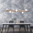 Modern gold decorbites caterpillar metal ball pendant light dining room