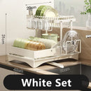 DecorBites™ 2 Tier Dish Drainer Rack & Drain Basket: Kitchen Organizer Holder, Counter Storage