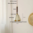 DecorBites™ Ceramic Walnut Wood Pendant Light Fixture - Adjustable LED Lamparas for Study Aisle