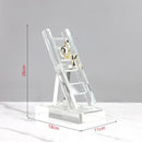DecorBites™ Crystal Staircase Statue: Golden Man Climbing Handicrafts Glass Home Decor