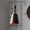 DecorBites™ Glass LED Pendant Lamp with Walnut Wood Brass Accent
