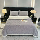 DecorBites™ Double Layered Flannel Arch Jacquard Plush Blanket - Warm & Cozy Coral Fleece Quilt