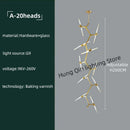 DecorBites™ Gold Branch LED Chandelier for Duplex Villa Staircase - Modern Indoor Lighting
