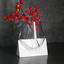 DecorBites™ Abstract Glass Vase with Marble Base for Home Decoration