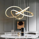 DecorBites™ Geometric Line LED Chandelier for Modern Home Decor and Lighting