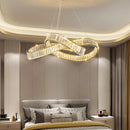 Modern gold infinity crystal chandelier pendant lamp dining room