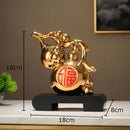 DecorBites™ Golden Gourd Ceramic Sculpture - Modern Art Room Decor