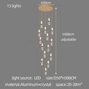 DecorBites™ Crystal Columnar Chandelier Stair Lamp Household Bubble Living Room Restaurant Bar Villa Lightning