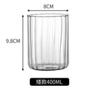 DecorBites™ Glass Ripple Cup - Heat Resistant Nordic Design for Water, Juice, Milk, Whiskey