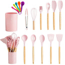 DecorBites™ 13-Piece Silicone Kitchen Utensils Set with Storage Box | Heat-Resistant Cooking Tools and Baking Accessories
