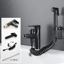 DecorBites™ Black Brass Single Handle Bathroom Basin Faucet with Shower Head, Hot and Cold Mixer Tap
