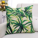 DecorBites™ Green Plant Leaves Flower Linen Cushion Cover - Modern Sofa Throw Pillow Cover