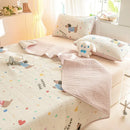 DecorBites™ Cartoon Print Foldable Bed Cover Set | Cotton Quilted Cushion Mat