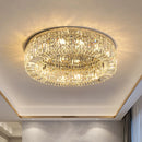 DecorBites™ Crystal Glass Round Ceiling Chandelier: Luxury Modern LED Indoor Lighting for Home Decor
