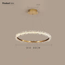 DecorBites™ Gold Crystal Ring Chandelier for Living Room and Restaurant Décor