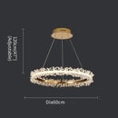 DecorBites™ Crystal Gold Ring LED Chandelier for Home Decoration Luxurious Living Room Dining Bedroom