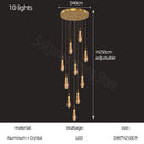 DecorBites™ Gold Crystal Chandelier for Modern Living, Dining & Stair Lighting