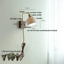 DecorBites™ Ceramic LED Wall Light Fixture White Copper Walnut Ash Bedside Lamp
