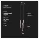 DecorBites™ Crystal Column LED Chandelier: Luxury Pendant Lamp for Staircase, Modern Home Decor Lighting