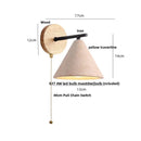 DecorBites™ LED Yellow Travertine Wall Light with Wood Pull Chain Switch and Iron Frame