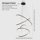 DecorBites™ Copper Circle Chandelier: Modern Minimalist Luxury for Living Room, Restaurant, Villa Staircase