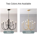 DecorBites™ Gold Chandelier: Modern Nordic Metal LED Lighting for Living Room, Kitchen, and Restaurant