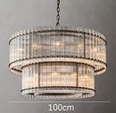 DecorBites™ Gold Double Layer Ring Crystal Pendant Light for Bedroom Dining Living Room