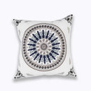 Blue floral mandala cotton pillow cover living room decor