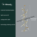 DecorBites™ Gold Branch LED Chandelier for Duplex Villa Staircase - Modern Indoor Lighting
