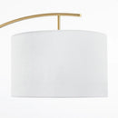 DecorBites™ Adjustable Metal Floor Lamp with White Cloth Shade & Long Arm for Living Room
