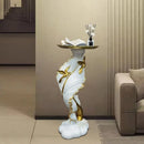 White and gold feather floor decoration side table living room