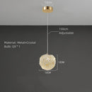 DecorBites™ Gold Metal Crystal Pendant Light for Bedroom Dining Room Aisle Corridor