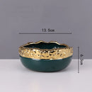 DecorBites™ Golden Edge Succulent Flower Pot Vase - Indoor Ceramic Planter Pot