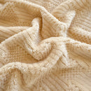 DecorBites™ Double-Layer Coral Fleece Jacquard Blanket: Warm & Multi-Functional for Home & Travel