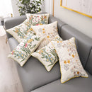 DecorBites™ 3D Pink Flower Farmhouse Style Cushion Cover 45x45cm - Embroidered Sofa, Bed, Living Room