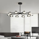 DecorBites™ Glass LED Chandelier: Modern Minimalist Copper Pendant Light for Living Room & Bedroom