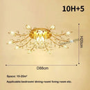 DecorBites™ Crystal Ceiling Chandelier LED Light Fixture for Living Room Bedroom Kitchen