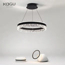 DecorBites™ Crystal Rings LED Chandelier Black&White Frame