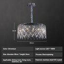 DecorBites™ Chrome Chandelier: Designer Luxury K9 Crystal Lighting Fixture for Dining Room, Hotel, and Bar