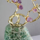 DecorBites™ Amethyst Brass Tree Ornament: Lucky Crystal Sculpture Home Decor