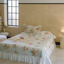 DecorBites™ Cotton Floral Ruffles Quilted Bedspread Set with Pillowcases