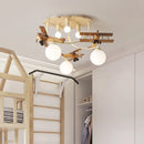 DecorBites™ Airplane LED Wooden Plane Chandelier for Kids Room, Boys Bedroom, Creative Lighting