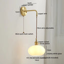 DecorBites™ Glass Copper LED Wall Lights with Knob Switch, Modern Bedside Lamp